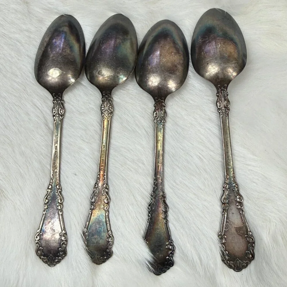Set of Four 1847 Rogers Bros. Silver-Plated Teaspoons